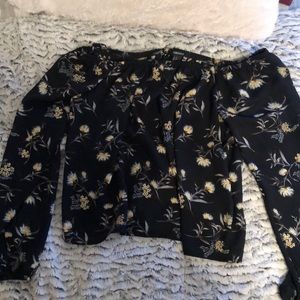 Off the shoulder long sleeve shirt